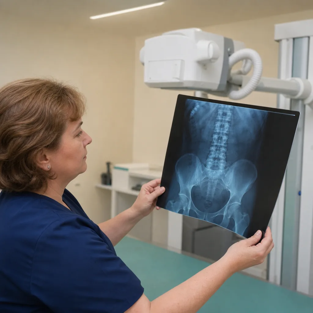 Медичний працівник розглядає діагностичні знімки